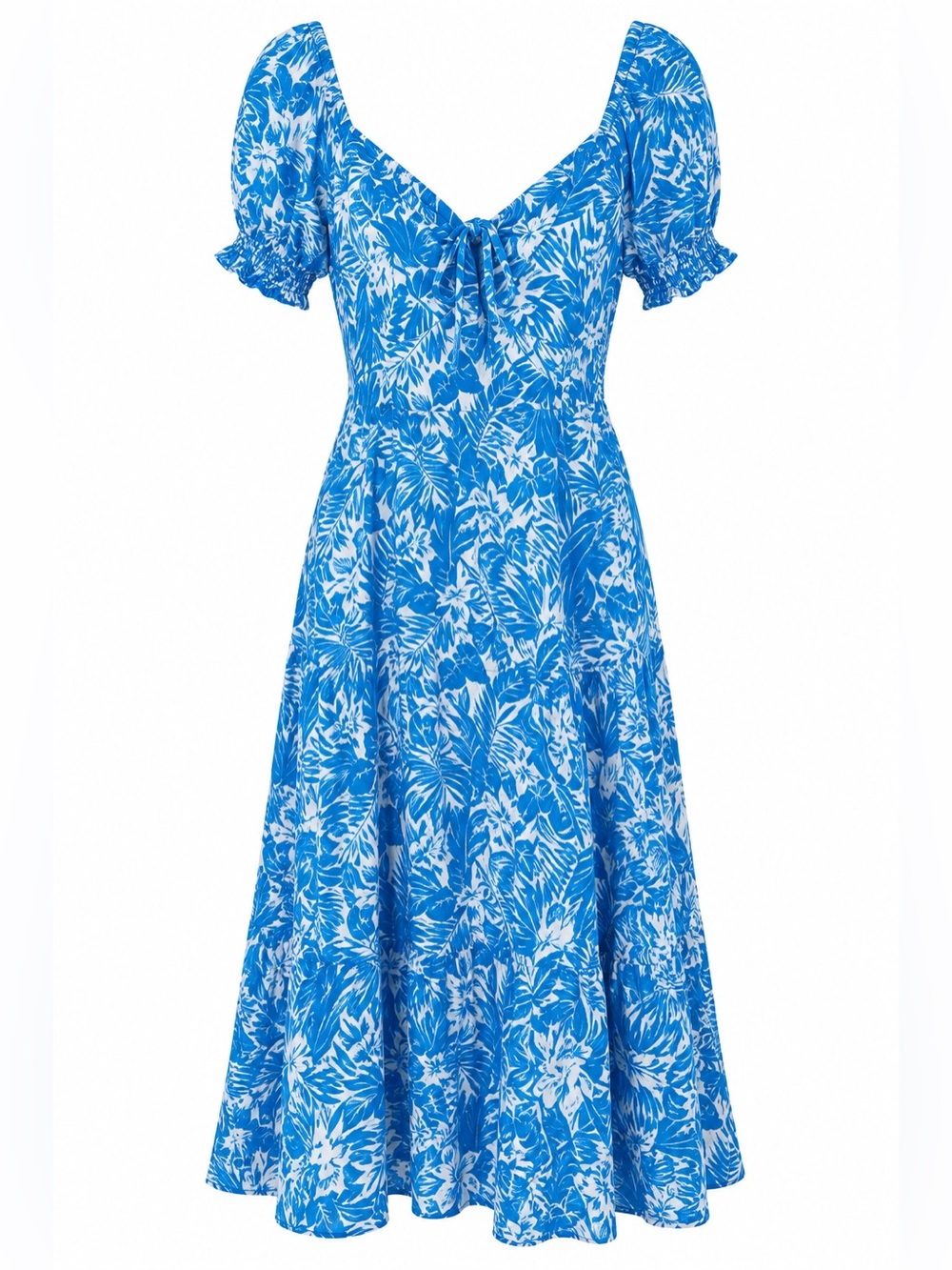 Mimi Chica Blue Tropical Floral Midi Dress Size Large